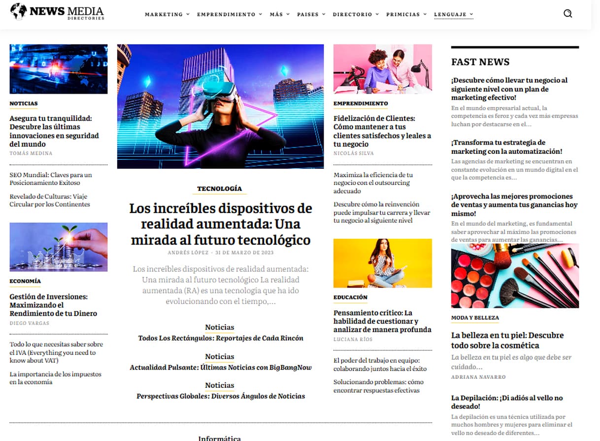Portal de Noticias newsmediadirectories.com/es Portal de Noticias newsmediadirectories.com/es